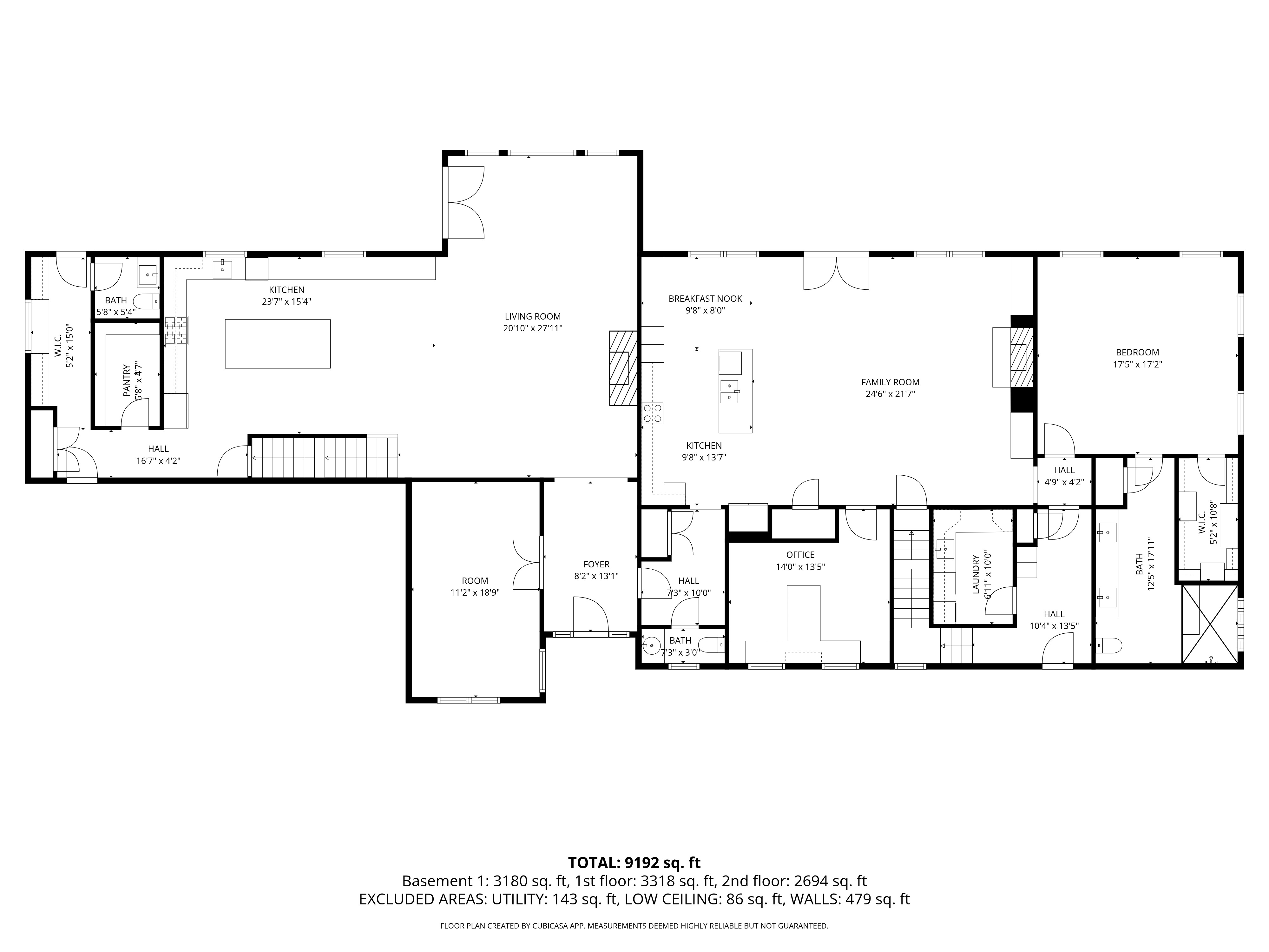 Professional floor plan with room dimensions